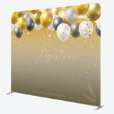 Aperturee - Aperturee Gold Grey Balloons Birthday Pillow Cover Backdrop